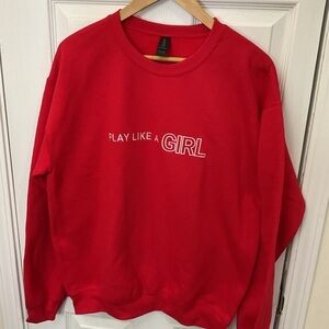 Gildan Red Women's Crew Neck Sweater